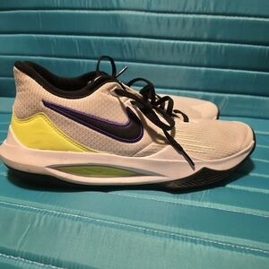 Nike Precision 5 Flyease CW3403-100 White Barely Volt Basketball Men's Sz 11